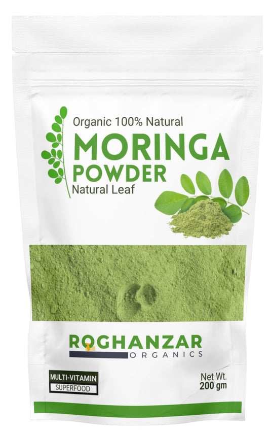 Roghanzar Organics 100% Natural Moringa Leaf Powder – Superfood & Multivitamin Boost (200g)